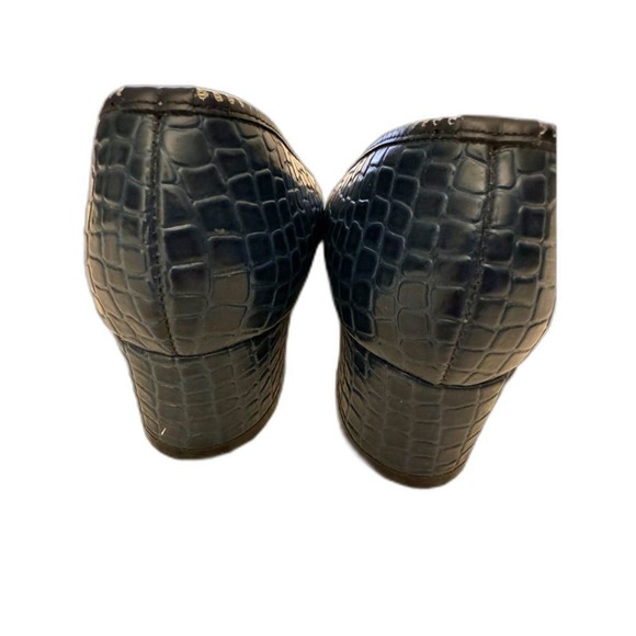 VINTAGE* RARE sz 6 DeLiso Blue Gator-embossed Go-Go Heels Retro PumpsShoes … - Picture 3 of 13